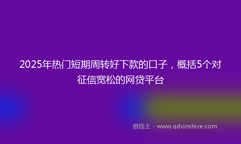 2025年热门短期周转好下款的口子，概括5个对征信宽松的网贷平台