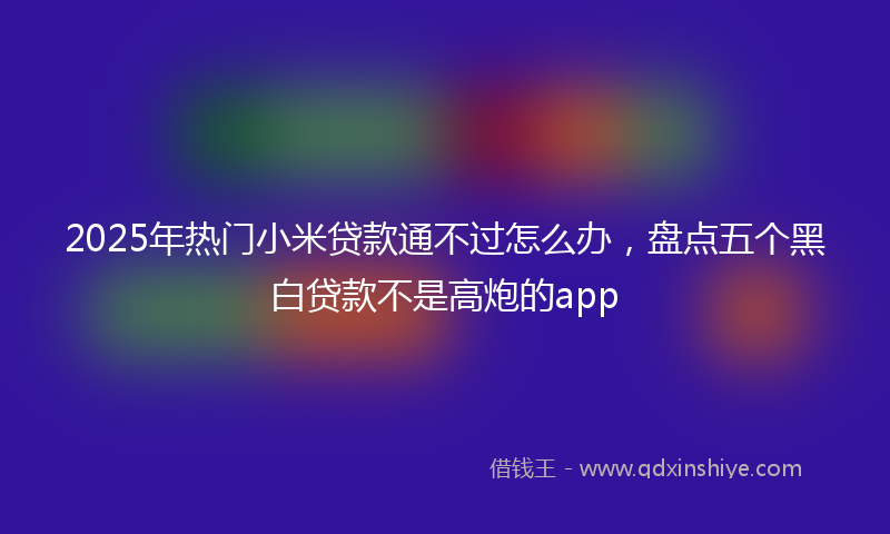 2025年热门小米贷款通不过怎么办，盘点五个黑白贷款不是高炮的app