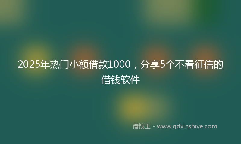 2025年热门小额借款1000，分享5个不看征信的借钱软件