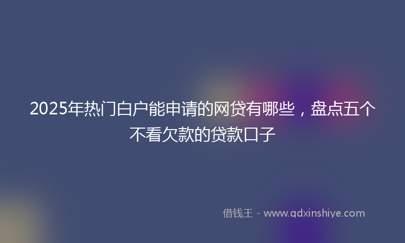 2025年热门白户能申请的网贷有哪些，盘点五个不看欠款的贷款口子