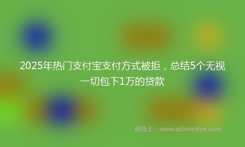 2025年热门支付宝支付方式被拒，总结5个无视一切包下1万的贷款
