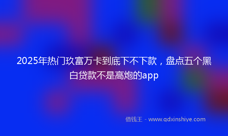2025年热门玖富万卡到底下不下款，盘点五个黑白贷款不是高炮的app