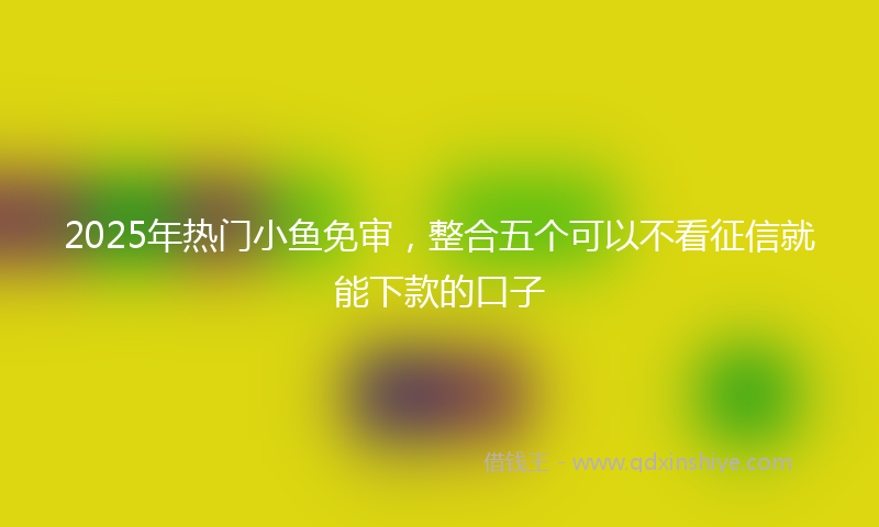 2025年热门小鱼免审，整合五个可以不看征信就能下款的口子