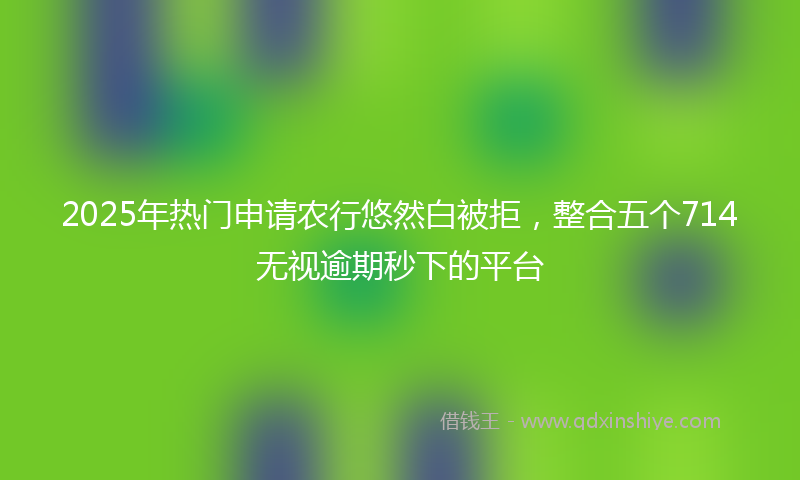 2025年热门申请农行悠然白被拒，整合五个714无视逾期秒下的平台