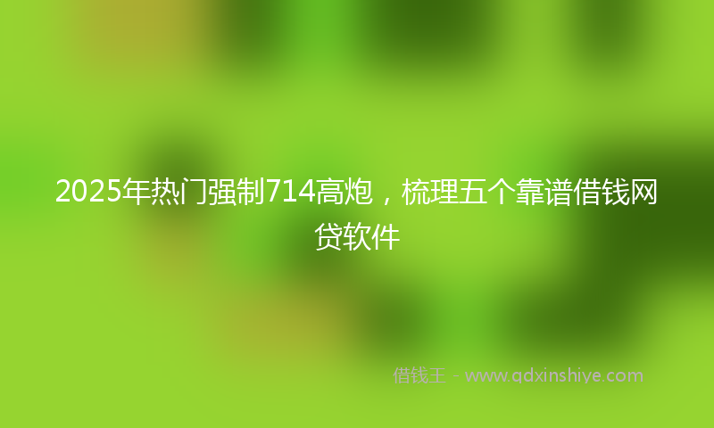 2025年热门强制714高炮，梳理五个靠谱借钱网贷软件