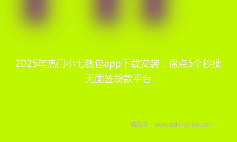 2025年热门小七钱包app下载安装，盘点5个秒批无面签贷款平台
