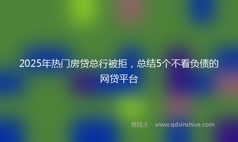 2025年热门房贷总行被拒，总结5个不看负债的网贷平台