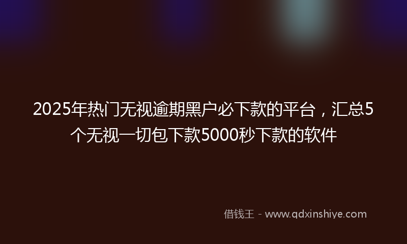 2025年热门无视逾期黑户必下款的平台，汇总5个无视一切包下款5000秒下款的软件