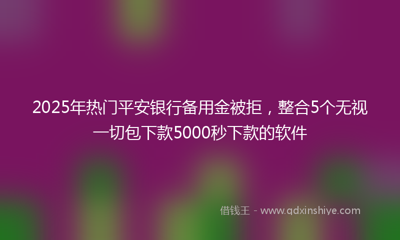 2025年热门平安银行备用金被拒，整合5个无视一切包下款5000秒下款的软件