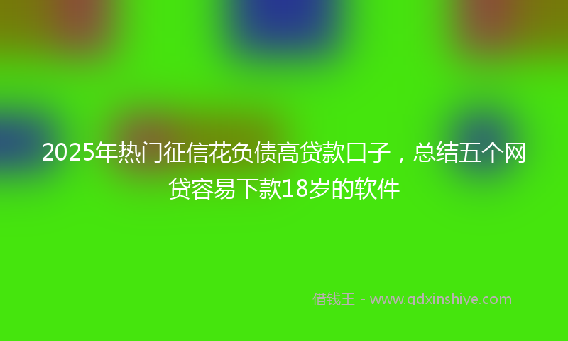 2025年热门征信花负债高贷款口子，总结五个网贷容易下款18岁的软件