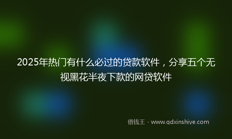2025年热门有什么必过的贷款软件，分享五个无视黑花半夜下款的网贷软件