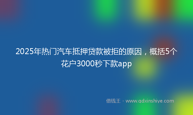 2025年热门汽车抵押贷款被拒的原因，概括5个花户3000秒下款app