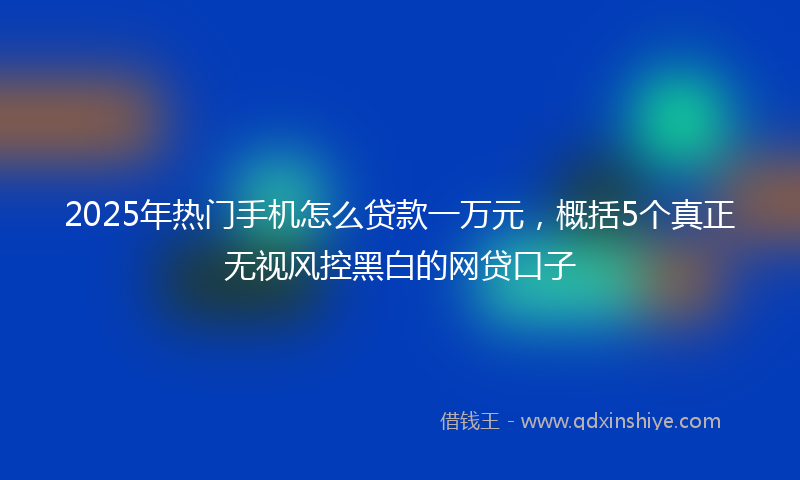 2025年热门手机怎么贷款一万元，概括5个真正无视风控黑白的网贷口子