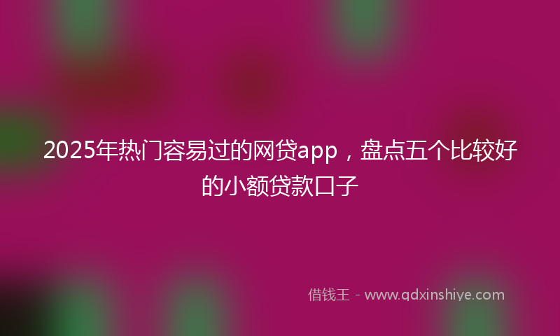 2025年热门容易过的网贷app，盘点五个比较好的小额贷款口子