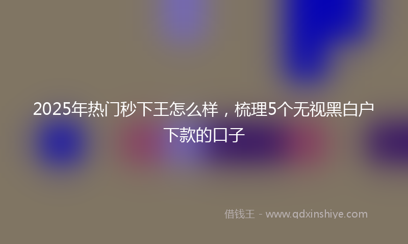 2025年热门秒下王怎么样，梳理5个无视黑白户下款的口子