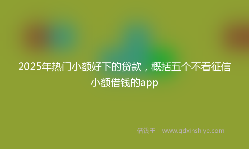 2025年热门小额好下的贷款，概括五个不看征信小额借钱的app