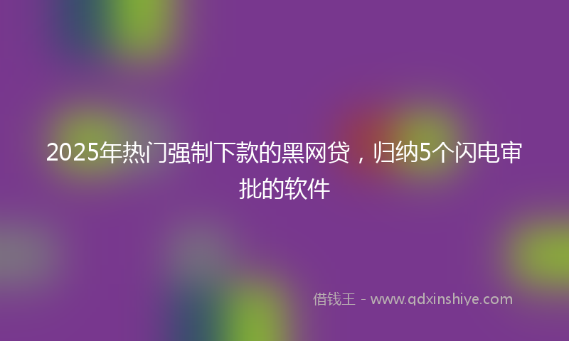 2025年热门强制下款的黑网贷，归纳5个闪电审批的软件