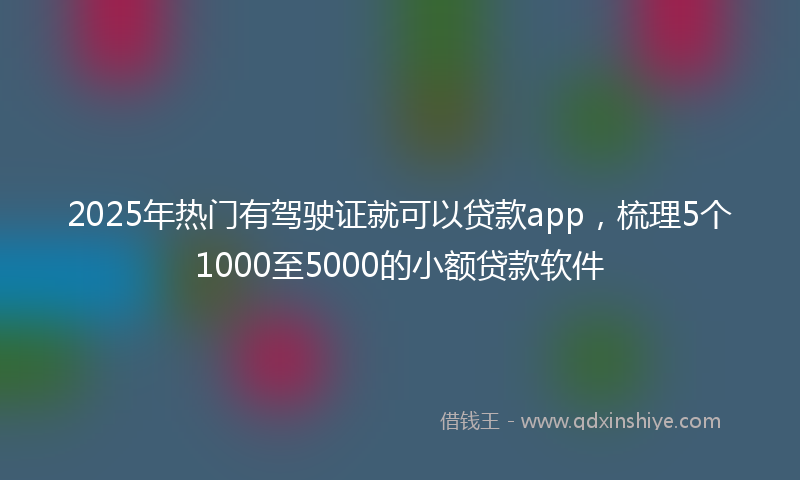 2025年热门有驾驶证就可以贷款app，梳理5个1000至5000的小额贷款软件