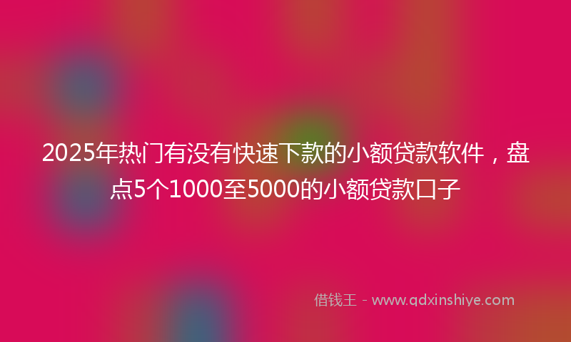 2025年热门有没有快速下款的小额贷款软件，盘点5个1000至5000的小额贷款口子