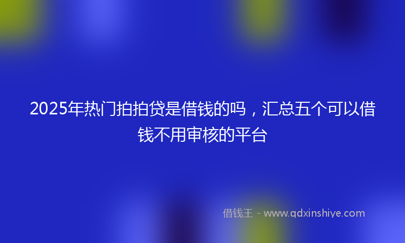 2025年热门拍拍贷是借钱的吗，汇总五个可以借钱不用审核的平台