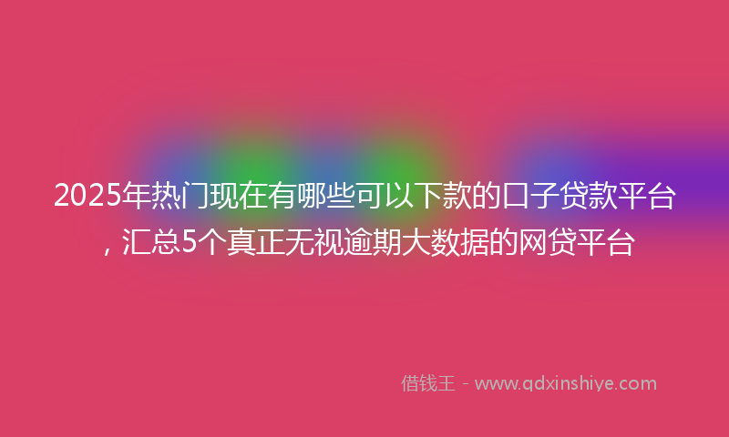 2025年热门现在有哪些可以下款的口子贷款平台，汇总5个真正无视逾期大数据的网贷平台