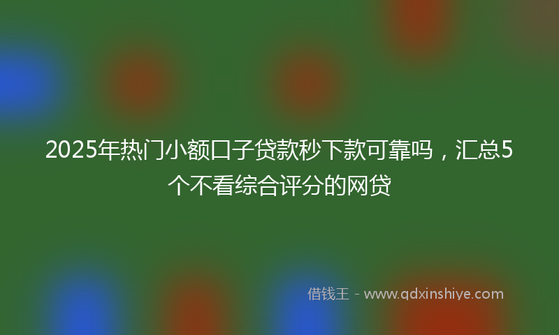 2025年热门小额口子贷款秒下款可靠吗，汇总5个不看综合评分的网贷