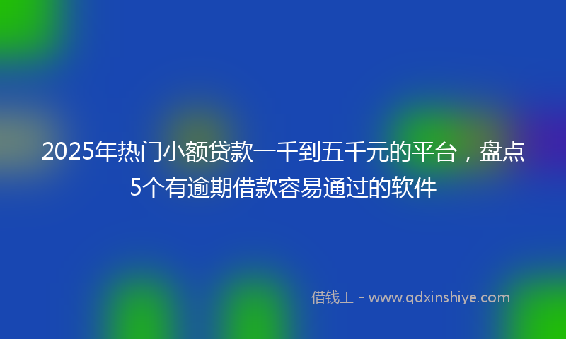 2025年热门小额贷款一千到五千元的平台，盘点5个有逾期借款容易通过的软件