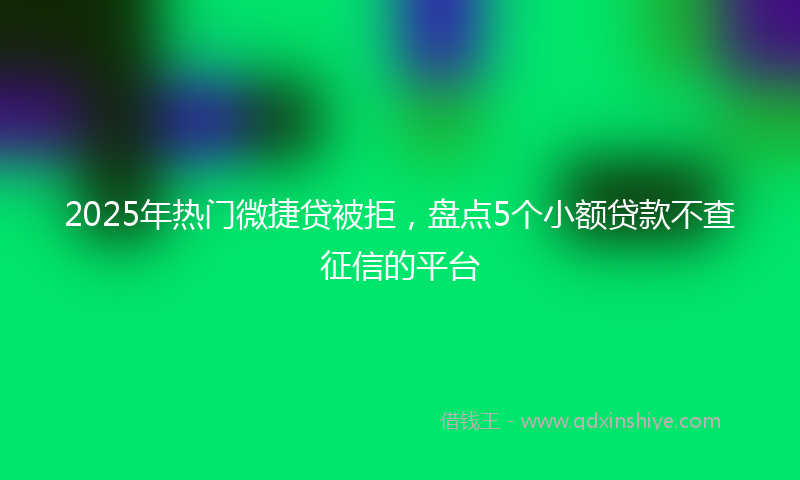 2025年热门微捷贷被拒，盘点5个小额贷款不查征信的平台