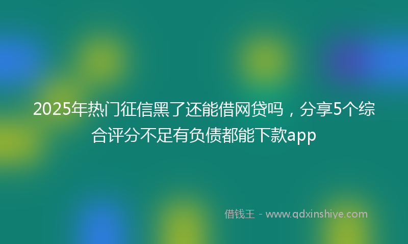 2025年热门征信黑了还能借网贷吗，分享5个综合评分不足有负债都能下款app