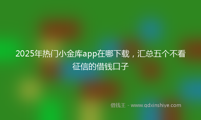 2025年热门小金库app在哪下载，汇总五个不看征信的借钱口子