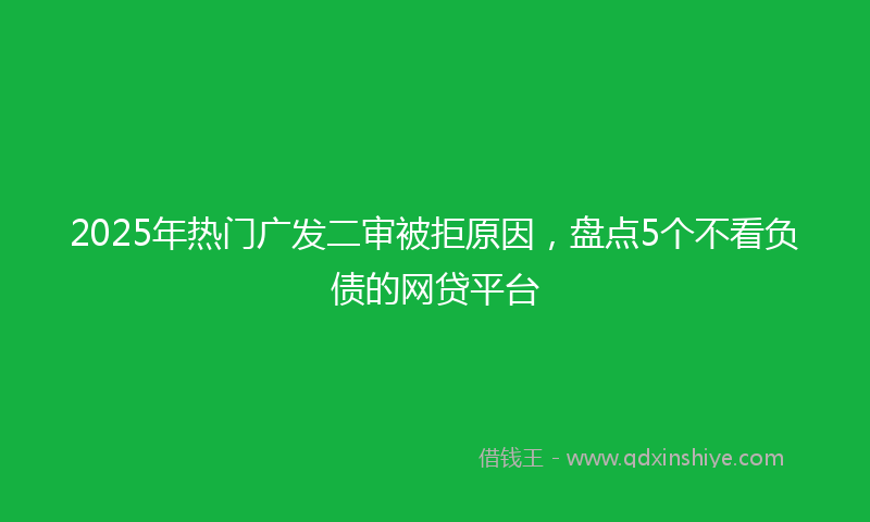 2025年热门广发二审被拒原因，盘点5个不看负债的网贷平台