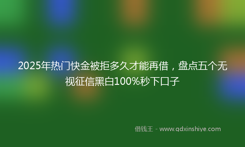 2025年热门快金被拒多久才能再借，盘点五个无视征信黑白100%秒下口子