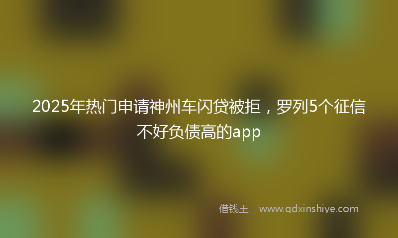 2025年热门申请神州车闪贷被拒，罗列5个征信不好负债高的app