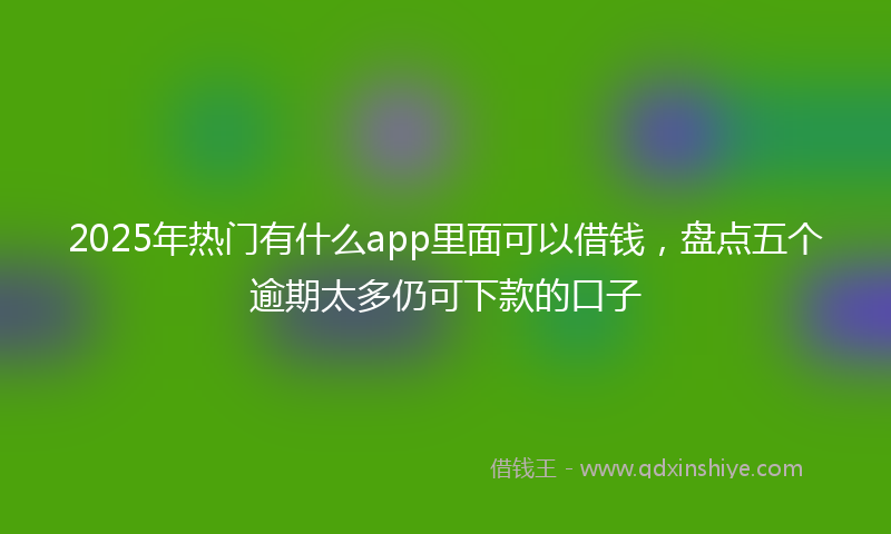 2025年热门有什么app里面可以借钱，盘点五个逾期太多仍可下款的口子