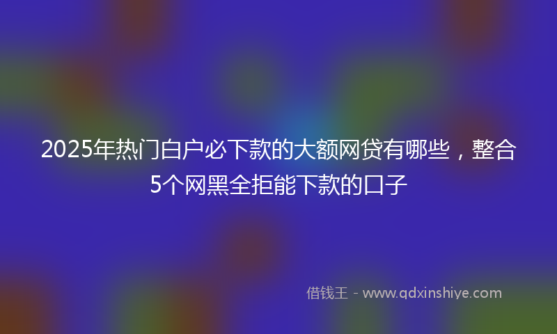 2025年热门白户必下款的大额网贷有哪些，整合5个网黑全拒能下款的口子