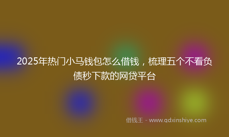 2025年热门小马钱包怎么借钱，梳理五个不看负债秒下款的网贷平台