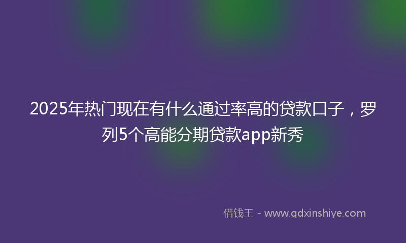 2025年热门现在有什么通过率高的贷款口子，罗列5个高能分期贷款app新秀