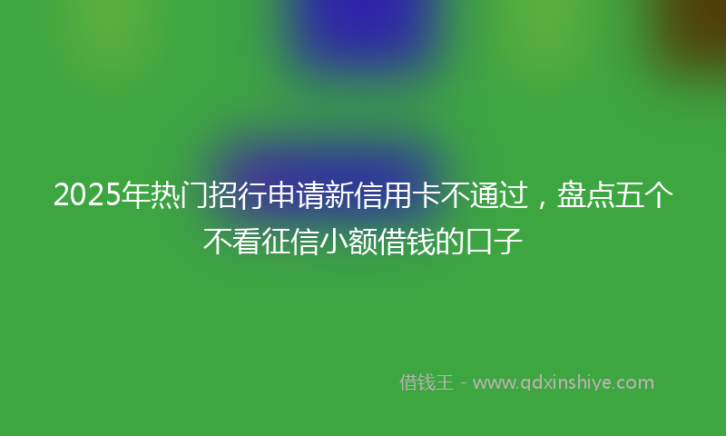 2025年热门招行申请新信用卡不通过，盘点五个不看征信小额借钱的口子