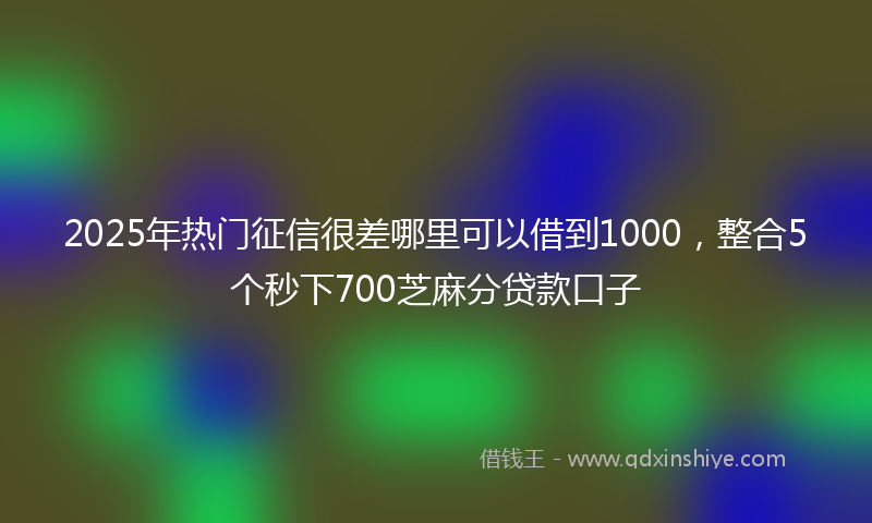 2025年热门征信很差哪里可以借到1000，整合5个秒下700芝麻分贷款口子