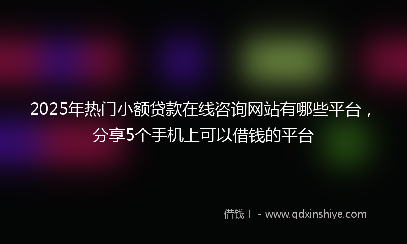 2025年热门小额贷款在线咨询网站有哪些平台，分享5个手机上可以借钱的平台
