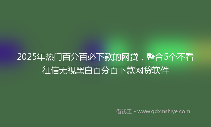 2025年热门百分百必下款的网贷，整合5个不看征信无视黑白百分百下款网贷软件
