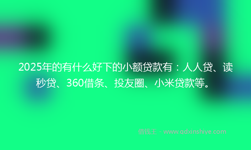 2025年的有什么好下的小额贷款有：人人贷、读秒贷、360借条、投友圈、小米贷款等。