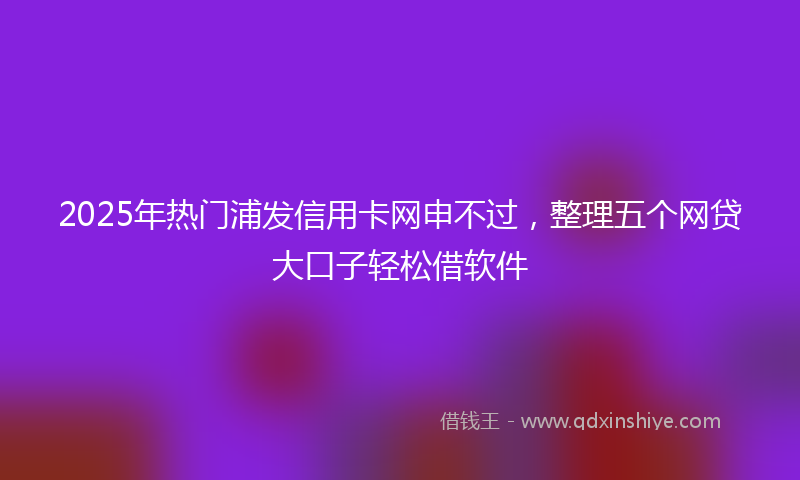 2025年热门浦发信用卡网申不过，整理五个网贷大口子轻松借软件