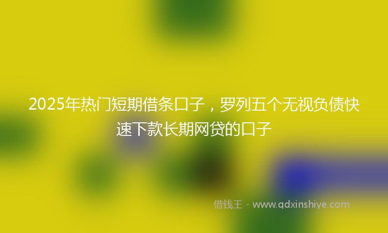 2025年热门短期借条口子，罗列五个无视负债快速下款长期网贷的口子