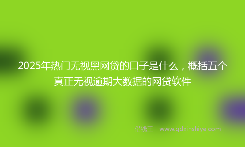 2025年热门无视黑网贷的口子是什么，概括五个真正无视逾期大数据的网贷软件