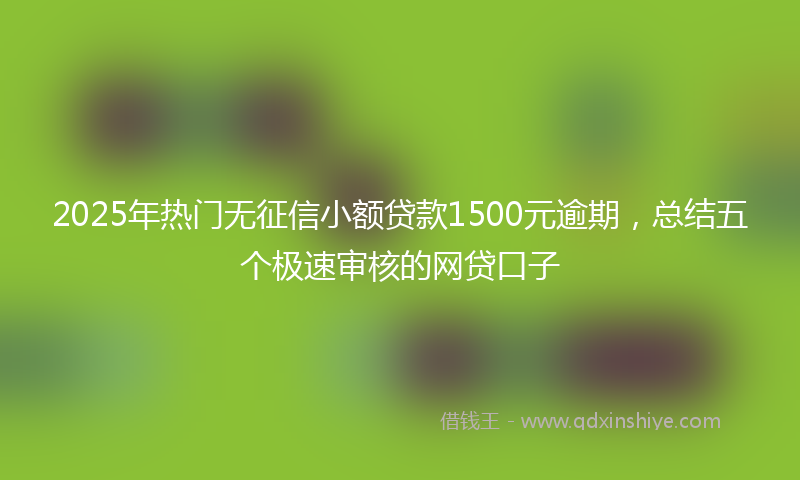 2025年热门无征信小额贷款1500元逾期，总结五个极速审核的网贷口子