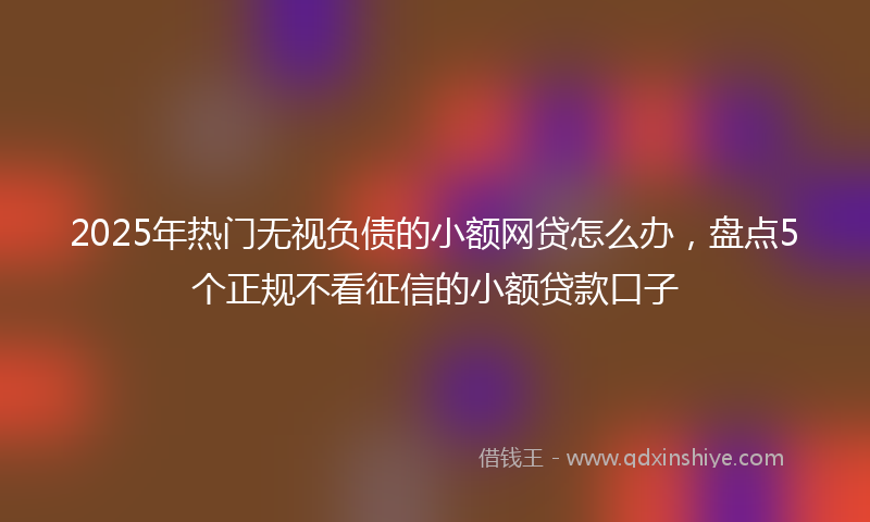 2025年热门无视负债的小额网贷怎么办，盘点5个正规不看征信的小额贷款口子