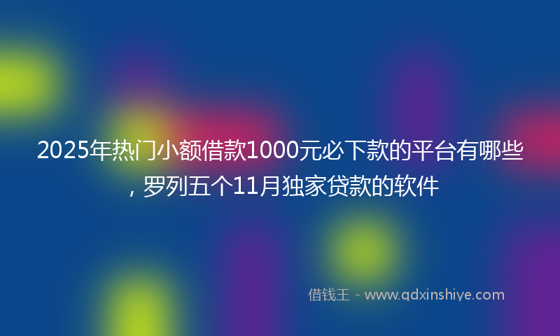 2025年热门小额借款1000元必下款的平台有哪些，罗列五个11月独家贷款的软件
