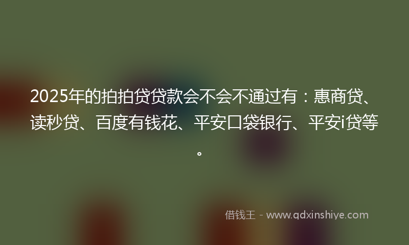 2025年的拍拍贷贷款会不会不通过有：惠商贷、读秒贷、百度有钱花、平安口袋银行、平安i贷等。