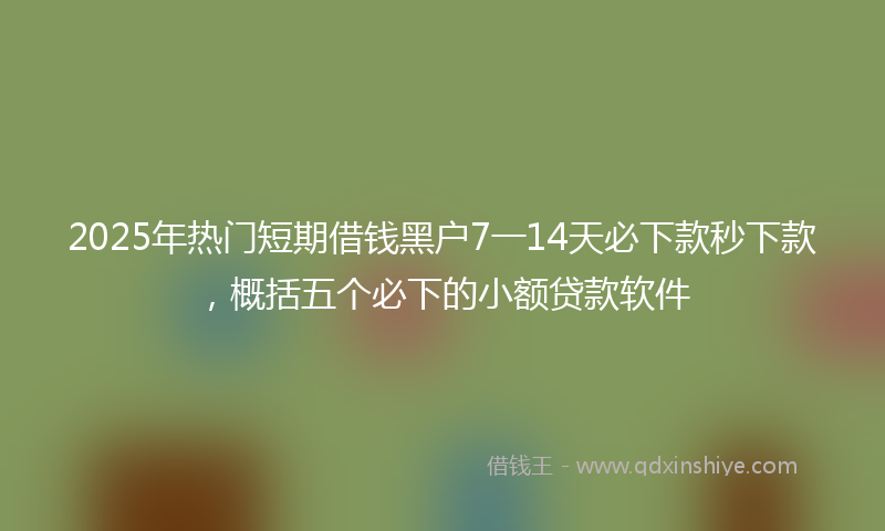 2025年热门短期借钱黑户7一14天必下款秒下款,概括五个必下的小额贷款软件